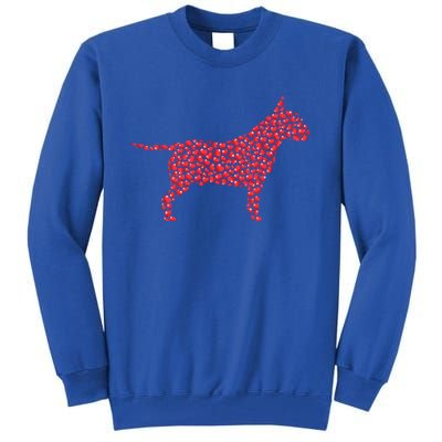 Bull Terrier Lover Heart Shape Bull Terrier Valentine's Day Gift Tall Sweatshirt