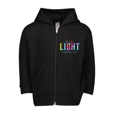 Be The Light Matthew 514 Tie Dye Christian Toddler Zip Fleece Hoodie