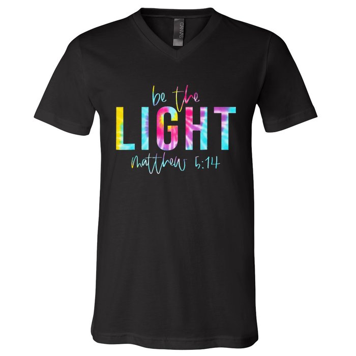 Be The Light Matthew 514 Tie Dye Christian V-Neck T-Shirt