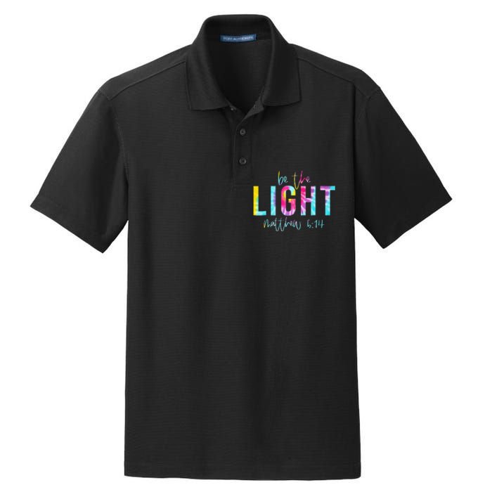 Be The Light Matthew 514 Tie Dye Christian Dry Zone Grid Polo