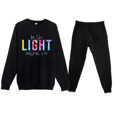 Be The Light Matthew 514 Tie Dye Christian Premium Crewneck Sweatsuit Set