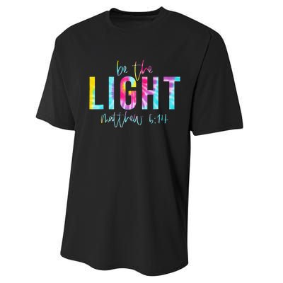 Be The Light Matthew 514 Tie Dye Christian Performance Sprint T-Shirt