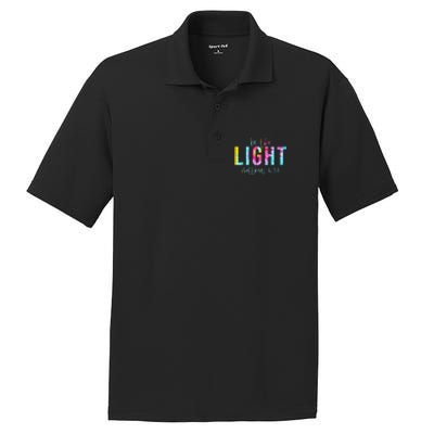 Be The Light Matthew 514 Tie Dye Christian PosiCharge RacerMesh Polo