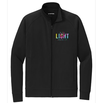 Be The Light Matthew 514 Tie Dye Christian Stretch Full-Zip Cadet Jacket