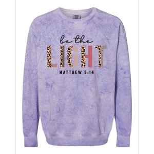 Be The Light Matthew Christian Faith Bible Verse Leopard Colorblast Crewneck Sweatshirt