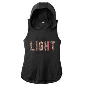 Be The Light Matthew Christian Faith Bible Verse Leopard Ladies PosiCharge Tri-Blend Wicking Draft Hoodie Tank