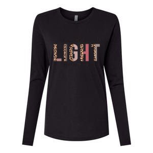 Be The Light Matthew Christian Faith Bible Verse Leopard Womens Cotton Relaxed Long Sleeve T-Shirt