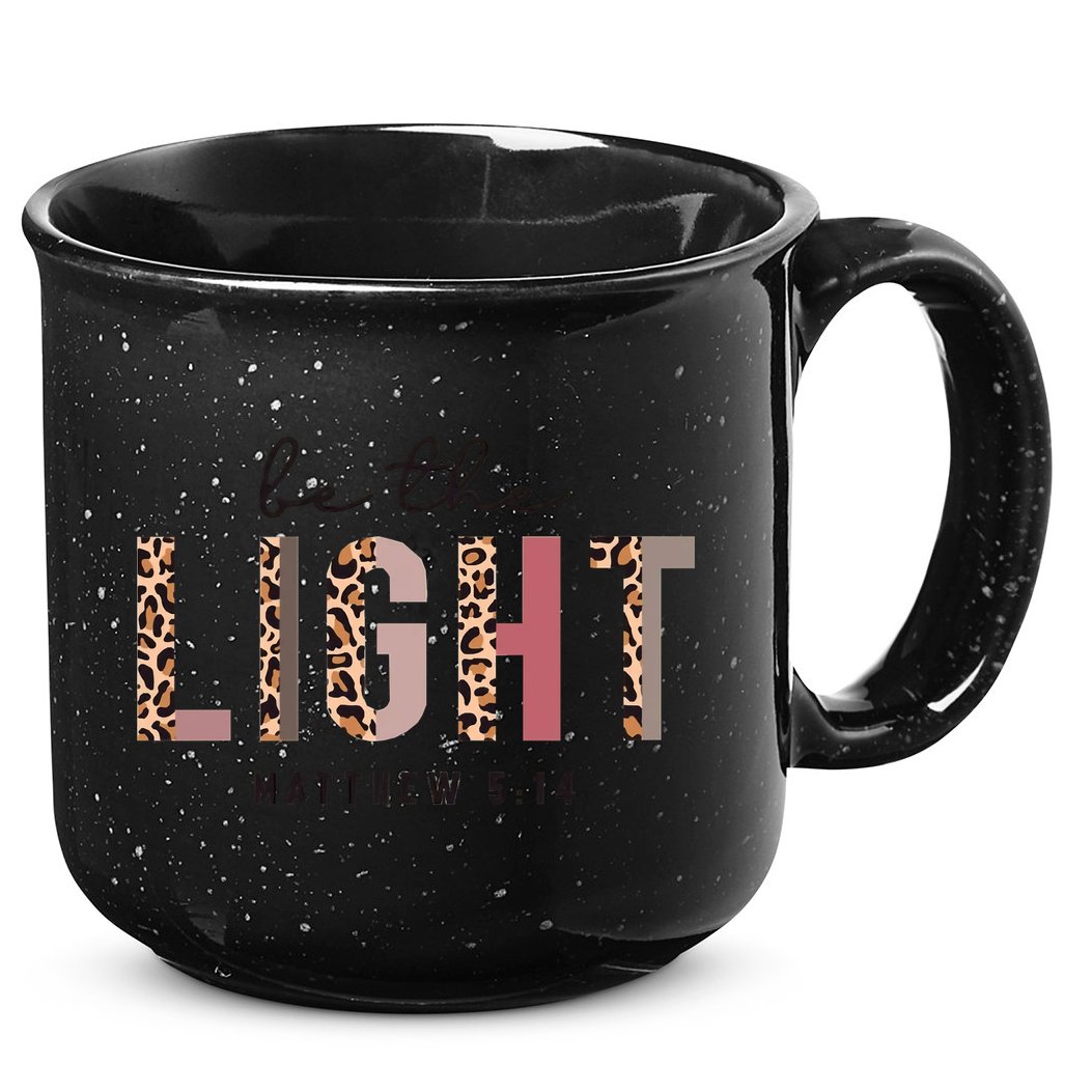Be The Light Matthew Christian Faith Bible Verse Leopard 15oz Campfire Ceramic Mug