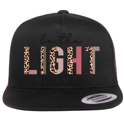 Be The Light Matthew Christian Faith Bible Verse Leopard Flatbill Hat