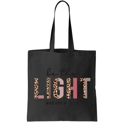 Be The Light Matthew Christian Faith Bible Verse Leopard Bag
