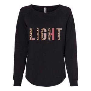 Be The Light Matthew Christian Faith Bible Verse Leopard Womens California Wash Sweatshirt