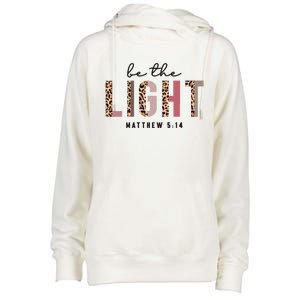 Be The Light Matthew Christian Faith Bible Verse Leopard Womens Funnel Neck Pullover Hood