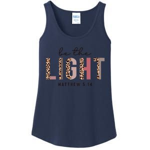 Be The Light Matthew Christian Faith Bible Verse Leopard Ladies Essential Tank