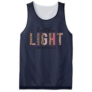 Be The Light Matthew Christian Faith Bible Verse Leopard Mesh Reversible Basketball Jersey Tank