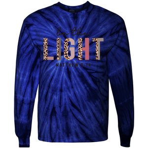 Be The Light Matthew Christian Faith Bible Verse Leopard Tie-Dye Long Sleeve Shirt