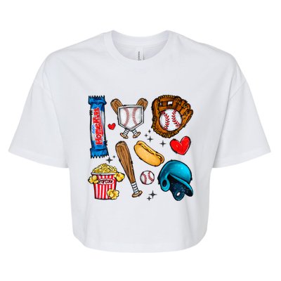 Baseball Team Lover Game Day Baseball Season Bella+Canvas Jersey Crop Tee