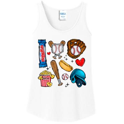 Baseball Team Lover Game Day Baseball Season Ladies Essential Tank