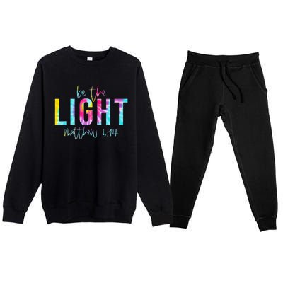 Be The Light Matthew 514 Tie Dye Christian Easter Religious Premium Crewneck Sweatsuit Set