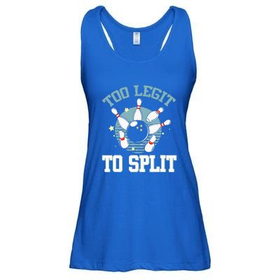 Bowling Too Legit To Split Saying Funny Bowler Gift Ladies Essential Flowy Tank