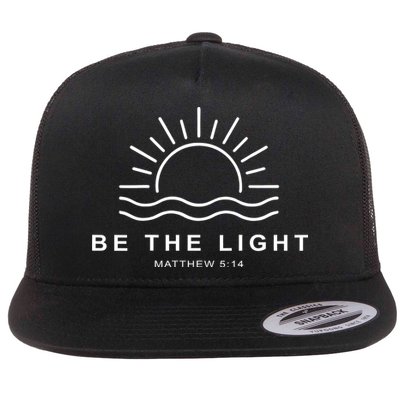 Be The Light Faith Religious Jesus Christian Flat Bill Trucker Hat
