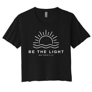 Be The Light Faith Religious Jesus Christian Women's Crop Top Tee