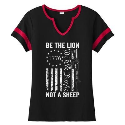 Be The Lion Not A Pro Gun 2nd Amendment Ar15 Ladies Halftime Notch Neck Tee