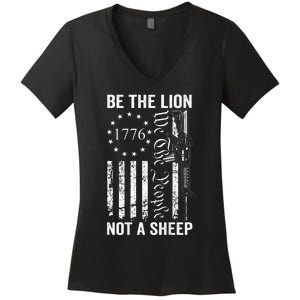 Be The Lion Not A Pro Gun 2nd Amendment Ar15 Women's V-Neck T-Shirt