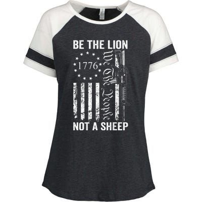 Be The Lion Not A Pro Gun 2nd Amendment Ar15 Enza Ladies Jersey Colorblock Tee