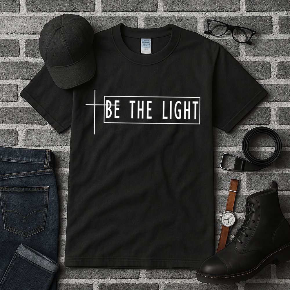 Be The Light Christian Slogan Tall T-Shirt