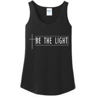 Be The Light Christian Slogan Ladies Essential Tank