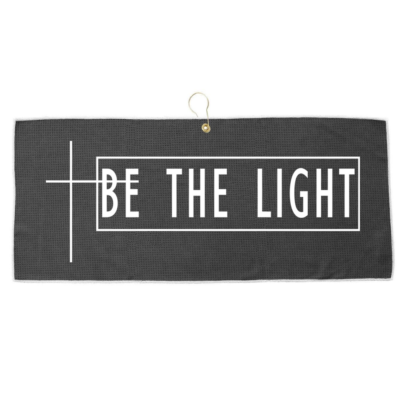 Be The Light Christian Slogan Large Microfiber Waffle Golf Towel