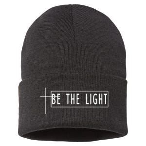 Be The Light Christian Slogan Sustainable Knit Beanie