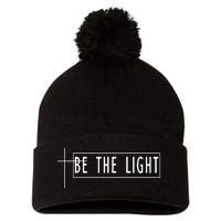 Be The Light Christian Slogan Pom Pom 12in Knit Beanie