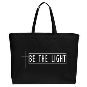 Be The Light Christian Slogan Cotton Canvas Jumbo Tote