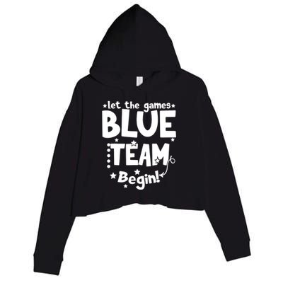 Blue Team Let The Games Begin Field Trip Day Crop Fleece Hoodie