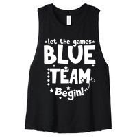 Blue Team Let The Games Begin Field Trip Day Women's Racerback Cropped Tank