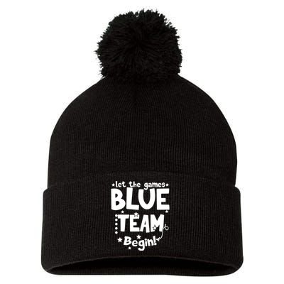 Blue Team Let The Games Begin Field Trip Day Pom Pom 12in Knit Beanie