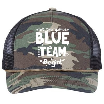 Blue Team Let The Games Begin Field Trip Day Retro Rope Trucker Hat Cap