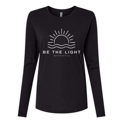 Be The Light Faith Religious Jesus Christian Womens Cotton Relaxed Long Sleeve T-Shirt