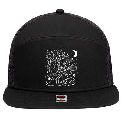 By The Light Of The Moon Witch Gift 7 Panel Mesh Trucker Snapback Hat