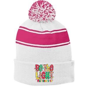 Be The Light Matthew Christian Witness Stripe Pom Pom Beanie