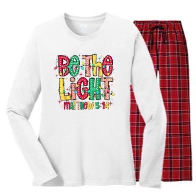 Be The Light Matthew Christian Witness Women's Long Sleeve Flannel Pajama Set 