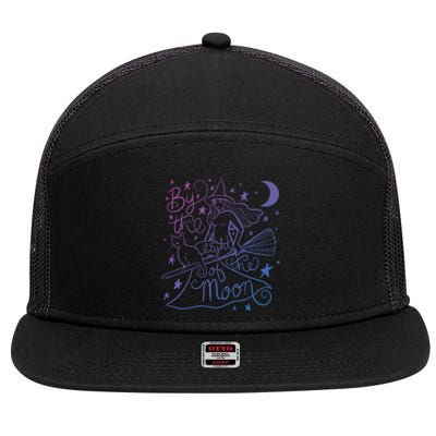 By The Light Of The Moon Witch Gift 7 Panel Mesh Trucker Snapback Hat