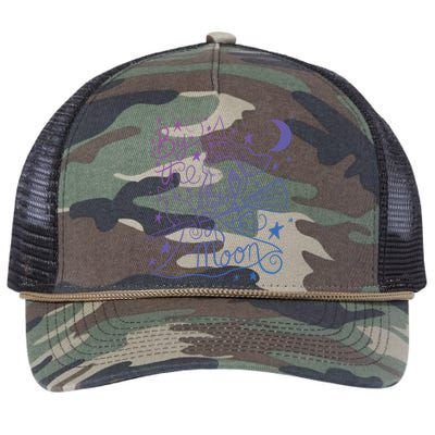 By The Light Of The Moon Witch Gift Retro Rope Trucker Hat Cap