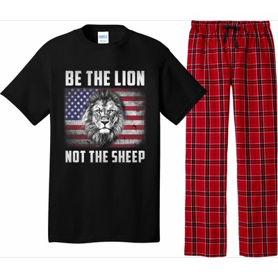 Be The Lion Not The Sheep American Flag Patriot For Boy Funny Gift Pajama Set