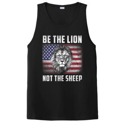 Be The Lion Not The Sheep American Flag Patriot For Boy Funny Gift PosiCharge Competitor Tank