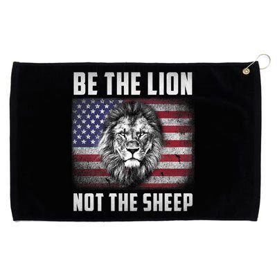 Be The Lion Not The Sheep American Flag Patriot For Boy Funny Gift Grommeted Golf Towel