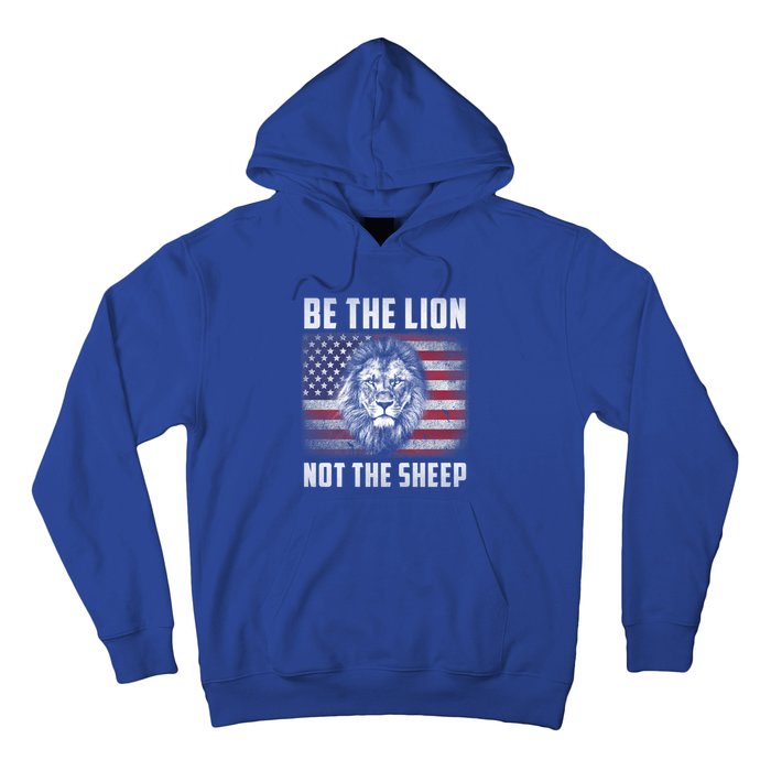 Be The Lion Not The Sheep American Flag Patriot For Boy Funny Gift Hoodie