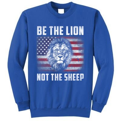 Be The Lion Not The Sheep American Flag Patriot For Boy Funny Gift Sweatshirt