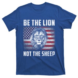 Be The Lion Not The Sheep American Flag Patriot For Boy Funny Gift T-Shirt